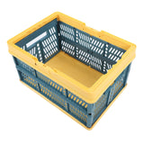 Collapsible Baskets with Handles PP Waterproof Collapsible Storage Crates for Home Kitchen Bedroom Office Yellow Green Large Size