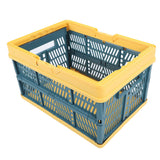 Collapsible Baskets with Handles PP Waterproof Collapsible Storage Crates for Home Kitchen Bedroom Office Yellow Green Large Size