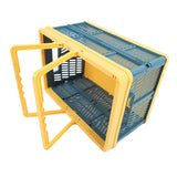 Collapsible Baskets with Handles PP Waterproof Collapsible Storage Crates for Home Kitchen Bedroom Office Yellow Green Large Size