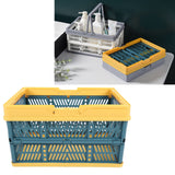 Collapsible Baskets with Handles PP Waterproof Collapsible Storage Crates for Home Kitchen Bedroom Office Yellow Green Large Size - Extra Image