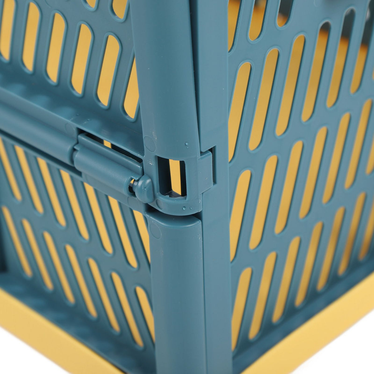 Collapsible Baskets with Handles PP Waterproof Collapsible Storage Crates for Home Kitchen Bedroom Office Yellow Green Large Size
