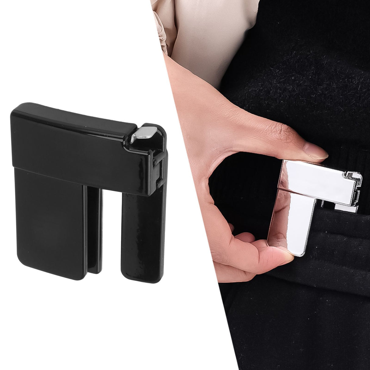 Pants Waist Shrink Clip Buckle Durable Multi Function Belt Clip Buckle for Daily Life Black