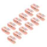 12pcs Bed Sheet Clips Prevent Slip Needleless Safe 180 Degree Closure Universal Quilt Cover Fastener for Home Pink - Front View