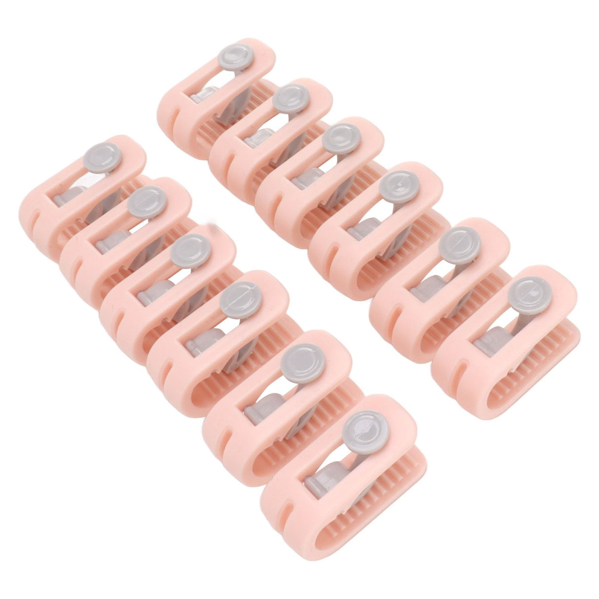12pcs Bed Sheet Clips Prevent Slip Needleless Safe 180 Degree Closure Universal Quilt Cover Fastener for Home Pink
