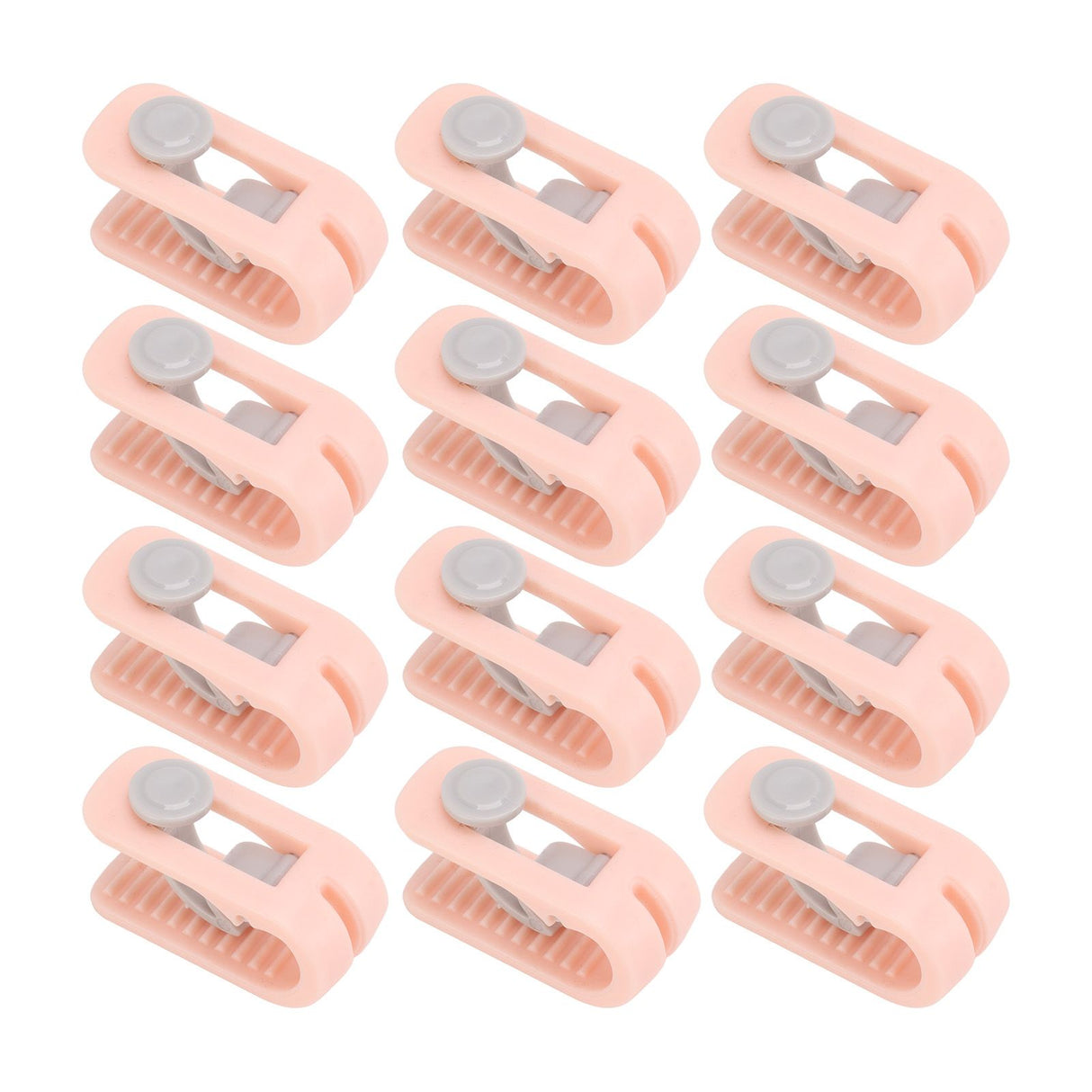 12pcs Bed Sheet Clips Prevent Slip Needleless Safe 180 Degree Closure Universal Quilt Cover Fastener for Home Pink