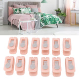12pcs Bed Sheet Clips Prevent Slip Needleless Safe 180 Degree Closure Universal Quilt Cover Fastener for Home Pink - Extra Image