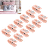 12pcs Bed Sheet Clips Prevent Slip Needleless Safe 180 Degree Closure Universal Quilt Cover Fastener for Home Pink