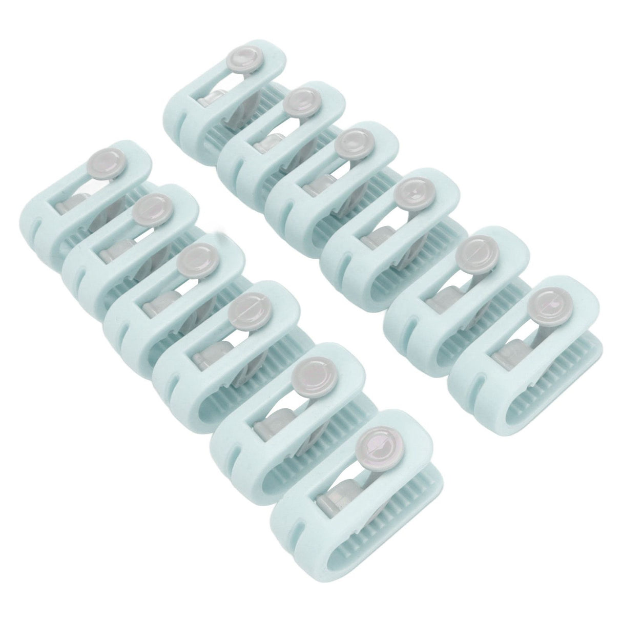12pcs Bed Sheet Clips Prevent Slip Needleless Safe 180 Degree Closure Universal Quilt Cover Fastener for Home Green