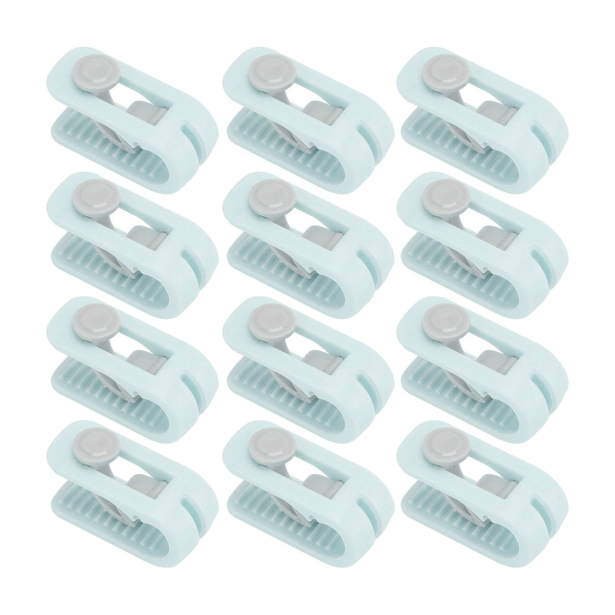 12pcs Bed Sheet Clips Prevent Slip Needleless Safe 180 Degree Closure Universal Quilt Cover Fastener for Home Green