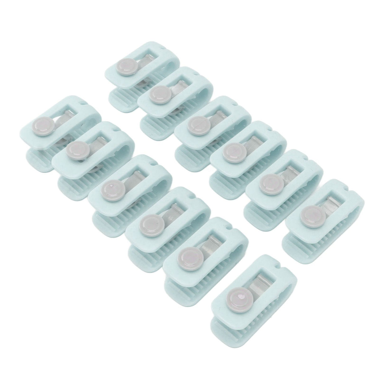 12pcs Bed Sheet Clips Prevent Slip Needleless Safe 180 Degree Closure Universal Quilt Cover Fastener for Home Green