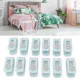 12pcs Bed Sheet Clips Prevent Slip Needleless Safe 180 Degree Closure Universal Quilt Cover Fastener for Home Green