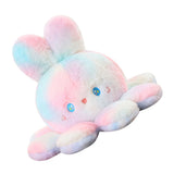 Reversible Octopus Doll Gradient Color Cute Bunny Ear Octopus Plush Toy Double Sided Stuffed Animal Pink Purple 20cm/7.9in