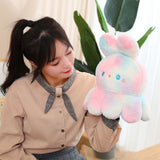 Reversible Octopus Doll Gradient Color Cute Bunny Ear Octopus Plush Toy Double Sided Stuffed Animal Pink Purple 20cm/7.9in