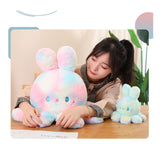 Reversible Octopus Doll Gradient Color Cute Bunny Ear Octopus Plush Toy Double Sided Stuffed Animal Pink Purple 20cm/7.9in
