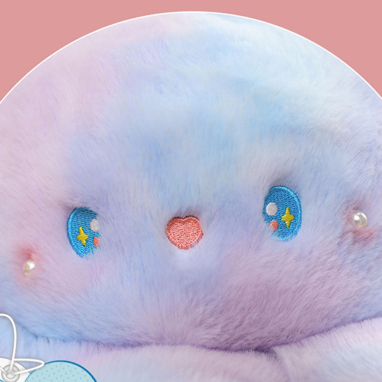 Reversible Octopus Doll Gradient Color Cute Bunny Ear Octopus Plush Toy Double Sided Stuffed Animal Pink Purple 20cm/7.9in