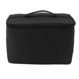 Insulated Grocery Bag Reusable Portable Shopping Collapsible Cooler Food Transport Carrier Oxford Cloth 10L Black - Front View