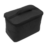Insulated Grocery Bag Reusable Portable Shopping Collapsible Cooler Food Transport Carrier Oxford Cloth 10L Black - Rear View