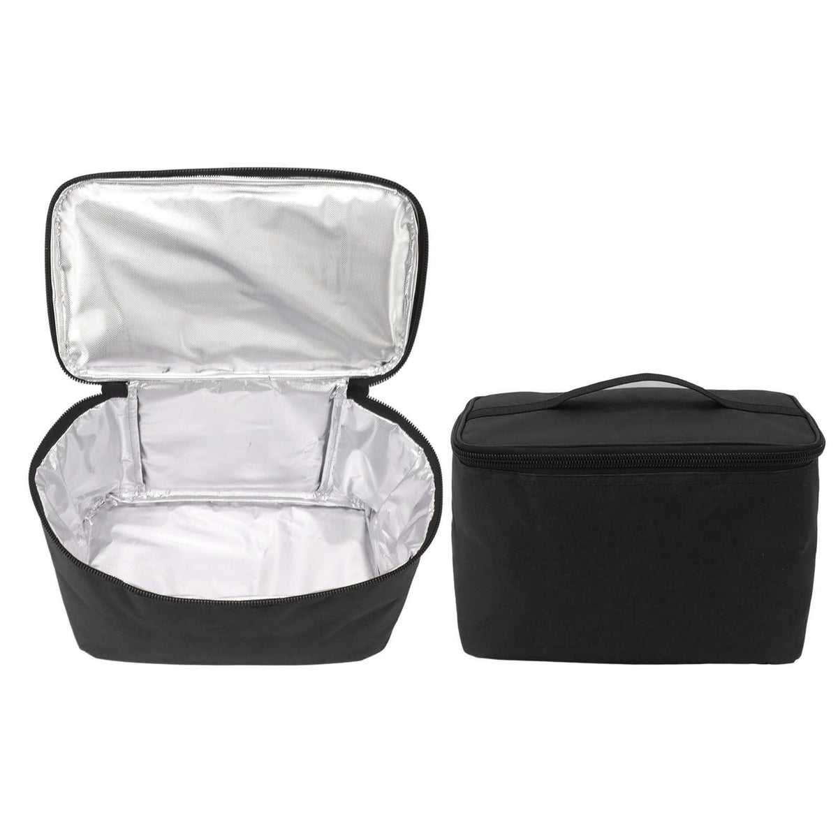 Insulated Grocery Bag Reusable Portable Shopping Collapsible Cooler Food Transport Carrier Oxford Cloth 10L Black