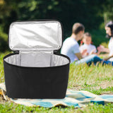 Insulated Grocery Bag Reusable Portable Shopping Collapsible Cooler Food Transport Carrier Oxford Cloth 10L Black