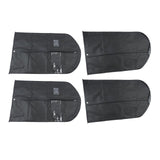 4pcs Garment Bags Waterproof Dustproof Thickened Suit Bag with Transparent Window for Storage Travel Black 100x60cm/39.4x23.6in