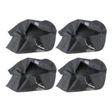 4pcs Garment Bags Waterproof Dustproof Thickened Suit Bag with Transparent Window for Storage Travel Black 100x60cm/39.4x23.6in - Rear View