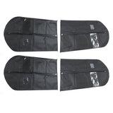 4pcs Garment Bags Waterproof Dustproof Thickened Suit Bag with Transparent Window for Storage Travel Black 100x60cm/39.4x23.6in - Close-Up Angle