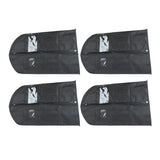 4pcs Garment Bags Waterproof Dustproof Thickened Suit Bag with Transparent Window for Storage Travel Black 100x60cm/39.4x23.6in - Low Angle