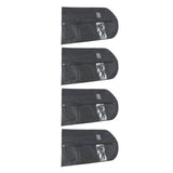 4pcs Garment Bags Waterproof Dustproof Thickened Suit Bag with Transparent Window for Storage Travel Black 100x60cm/39.4x23.6in