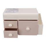 Desktop Storage Box with 3 Drawers Side Holder Plastic Container for Cosmetic Jewelry Sundries Pink