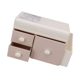 Desktop Storage Box with 3 Drawers Side Holder Plastic Container for Cosmetic Jewelry Sundries Pink