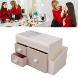 Desktop Storage Box with 3 Drawers Side Holder Plastic Container for Cosmetic Jewelry Sundries Pink - Extra Image