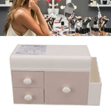 Desktop Storage Box with 3 Drawers Side Holder Plastic Container for Cosmetic Jewelry Sundries Pink - Extra Image
