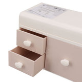 Desktop Storage Box with 3 Drawers Side Holder Plastic Container for Cosmetic Jewelry Sundries Pink - Extra Image