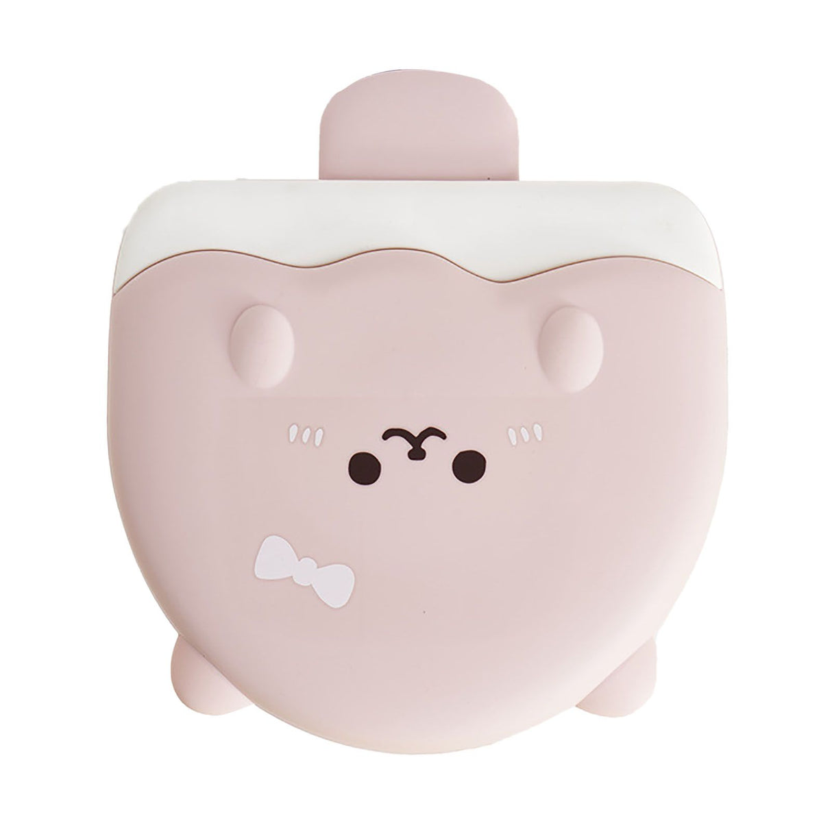 5 Compartment Candy Tray with Lid Cartoon Cute Snack Serving Tray Fruit Tray for Outdoor Picnic Pink Bear