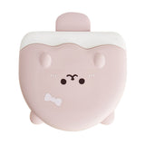 5 Compartment Candy Tray with Lid Cartoon Cute Snack Serving Tray Fruit Tray for Outdoor Picnic Pink Bear