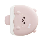 5 Compartment Candy Tray with Lid Cartoon Cute Snack Serving Tray Fruit Tray for Outdoor Picnic Pink Bear - Top-Down View