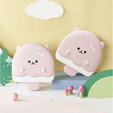 5 Compartment Candy Tray with Lid Cartoon Cute Snack Serving Tray Fruit Tray for Outdoor Picnic Pink Bear - Extra Image