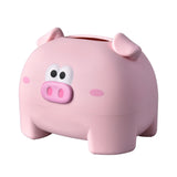 Cute Tissue Storage Box Pig Shaped Decorative Towel Napkin Container Case For Tabletop Pink