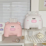 Cute Tissue Storage Box Pig Shaped Decorative Towel Napkin Container Case For Tabletop Pink