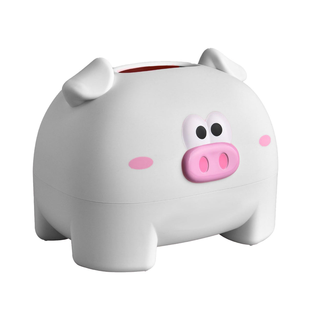 Cute Tissue Storage Box Pig Shaped Decorative Towel Napkin Container Case For Tabletop White