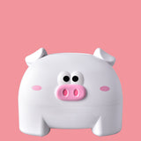 Cute Tissue Storage Box Pig Shaped Decorative Towel Napkin Container Case For Tabletop White
