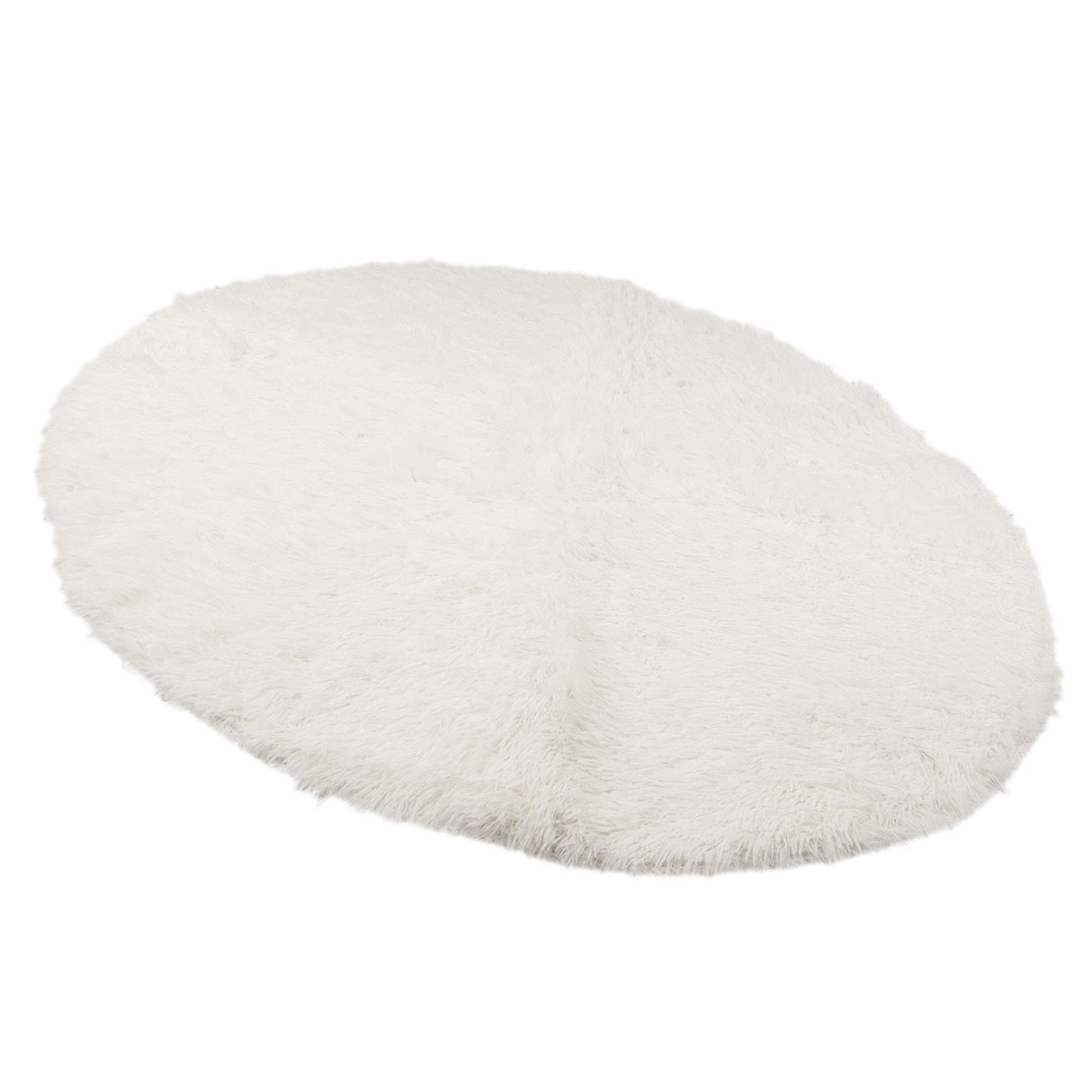 Round Plush Carpet Super Soft Fluffy Carpets Anti Skid Fuzzy Rug Modern Plush Area Rugs for Living Room Bedroom White