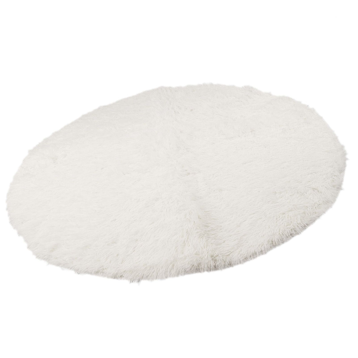 Round Plush Carpet Super Soft Fluffy Carpets Anti Skid Fuzzy Rug Modern Plush Area Rugs for Living Room Bedroom White