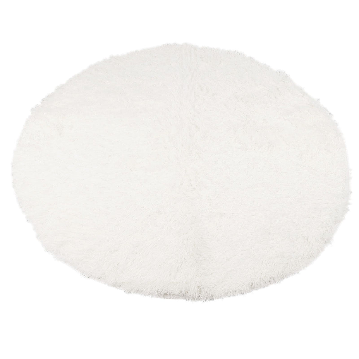 Round Plush Carpet Super Soft Fluffy Carpets Anti Skid Fuzzy Rug Modern Plush Area Rugs for Living Room Bedroom White
