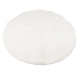 Round Plush Carpet Super Soft Fluffy Carpets Anti Skid Fuzzy Rug Modern Plush Area Rugs for Living Room Bedroom White - Close-Up Angle
