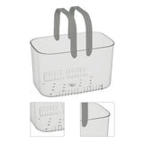 Clear Hand Basket Comfortable Handle Ventilation Holes Easy Access Versatile Fruit Storage Basket for Camping Grey