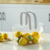Clear Hand Basket Comfortable Handle Ventilation Holes Easy Access Versatile Fruit Storage Basket for Camping Grey - 45-Degree Angle
