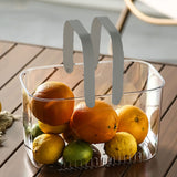 Clear Hand Basket Comfortable Handle Ventilation Holes Easy Access Versatile Fruit Storage Basket for Camping Grey