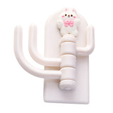 Self Adhesive Hanger Punch Free Rotating 3 Hooks Cute Animal Wall Door Holder for Keys Bowknot Rabbit