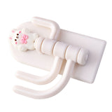 Self Adhesive Hanger Punch Free Rotating 3 Hooks Cute Animal Wall Door Holder for Keys Bowknot Rabbit